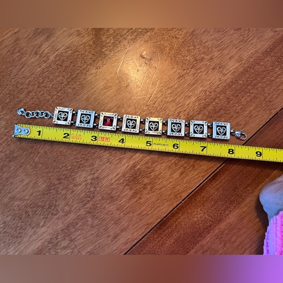 EUC ❤️❤️ Brighton Go Red for Women bracelet. Small silver tiles, ea w/a heart. - Picture 11 of 11